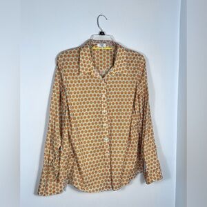 Crown & Ivy Orange and White Floral Button Down Shirt